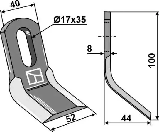 Y-Messer 100x40mm